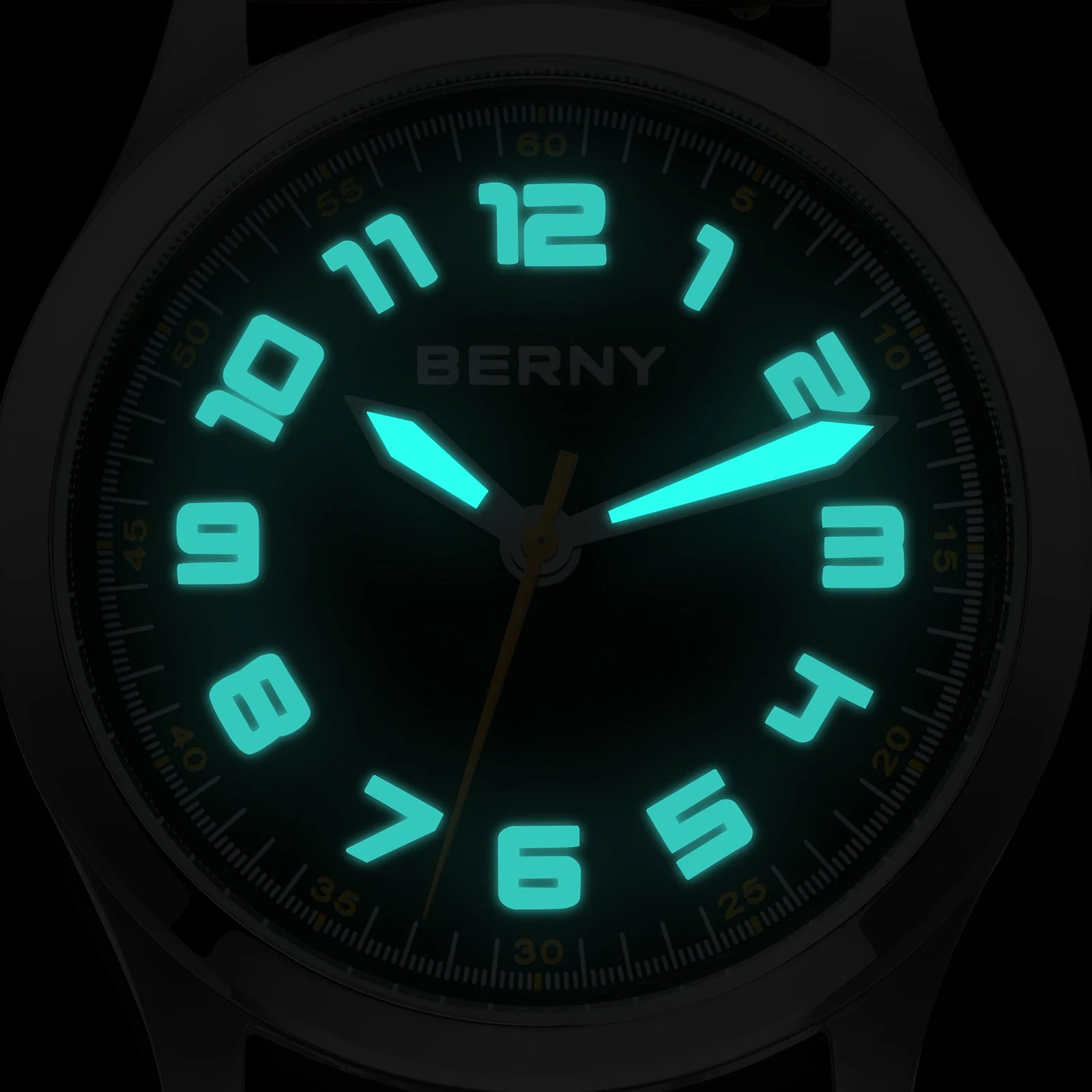 BERNY Men's Quartz Watch — Precision Miyota Movement with Leather Strap