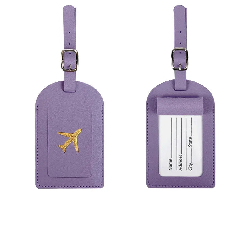 eTya PU Leather Luggage Tag & Passport Cover Set — Travel Identification Accessories