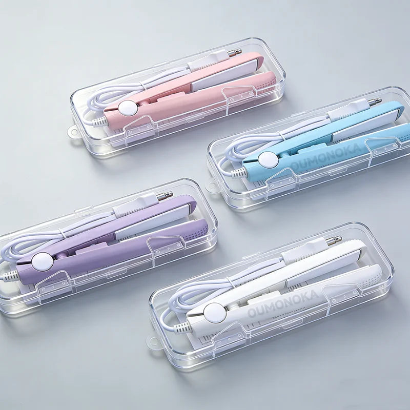 oumonoka Mini Ceramic Hair Straightener — Portable Styling Tool for Travel