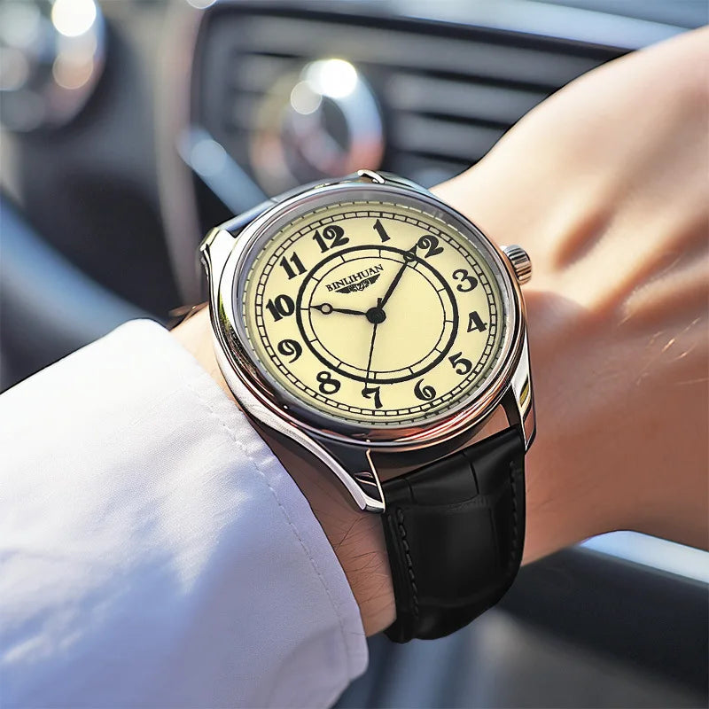 Men's Leather Strap Quartz Watch — Elegant Business & Leisure Timepiece