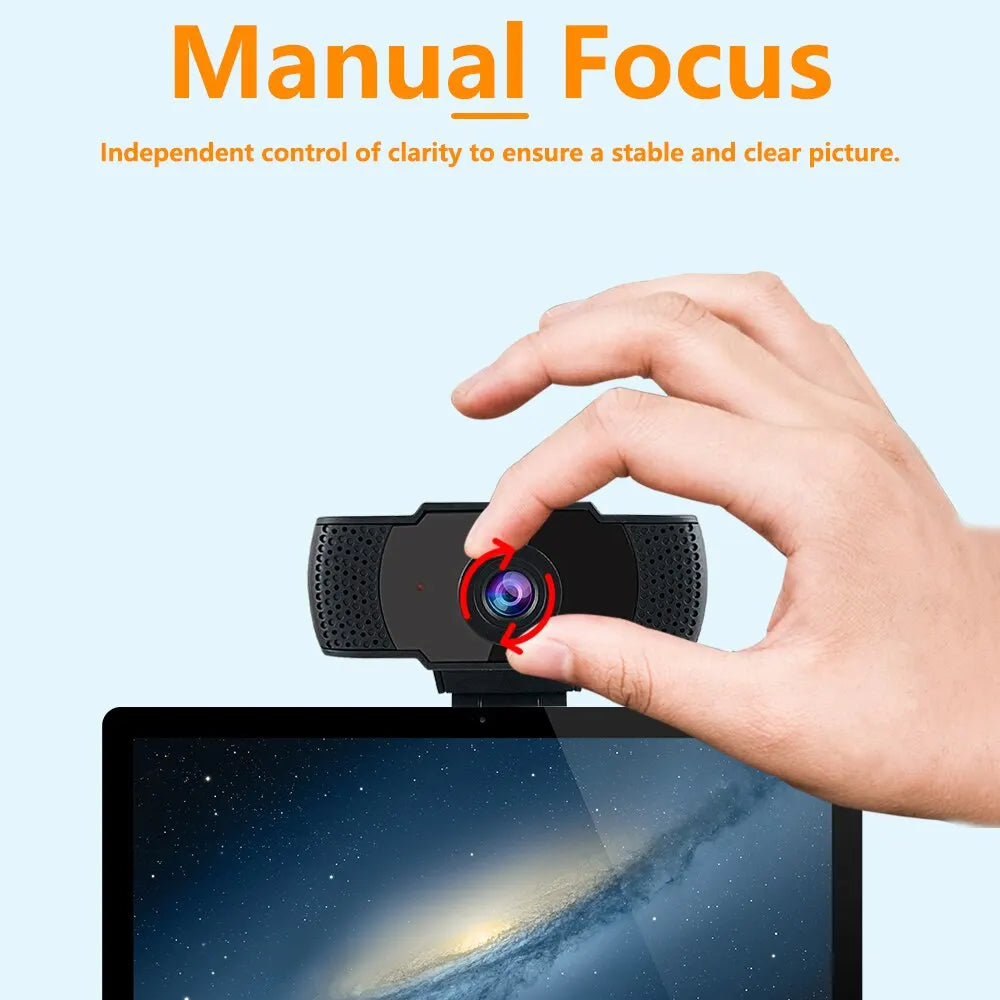 Full HD 1080P Webcam — High Definition Video with Built-in Microphone