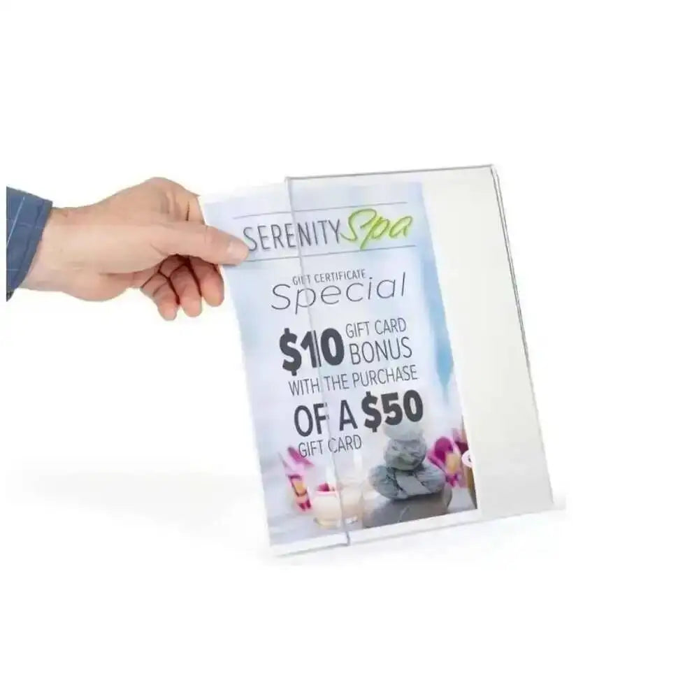 Loripos Acrylic Sign Holder — Slant Back Desktop Display Stand, 5-Piece Set