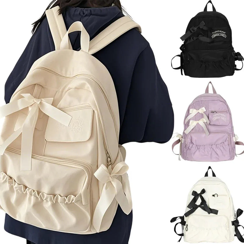 SMHXIANGQIANJIN Canvas Fashion Backpack — Stylish School Bag for Teen Girls