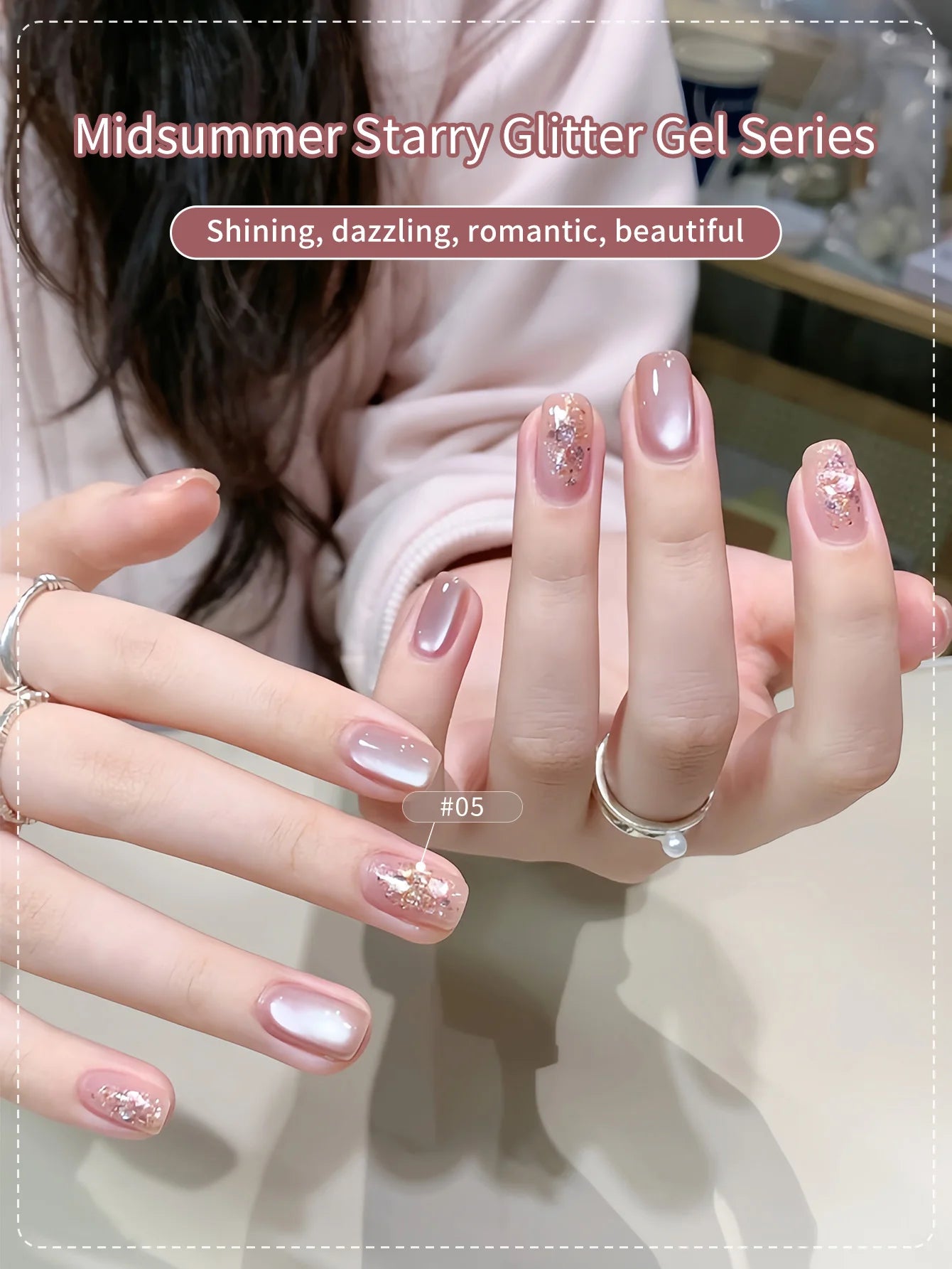 Chrome Platinum Glitter Gel Polish Kit — Shiny UV LED Soak Off Manicure Set