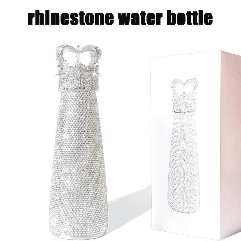Rhinestone Insulated Water Bottle — Bling Aesthetic Stainless Steel Flask