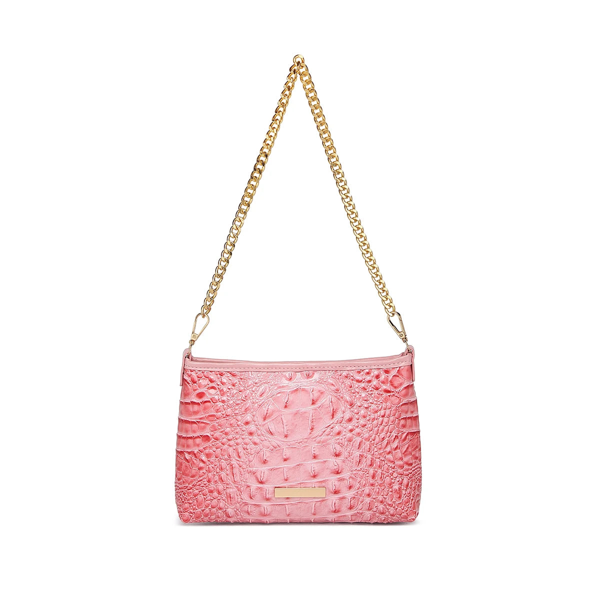 Women's Glossy Shoulder Bag — Detachable Chain Strap Crossbody Clutch