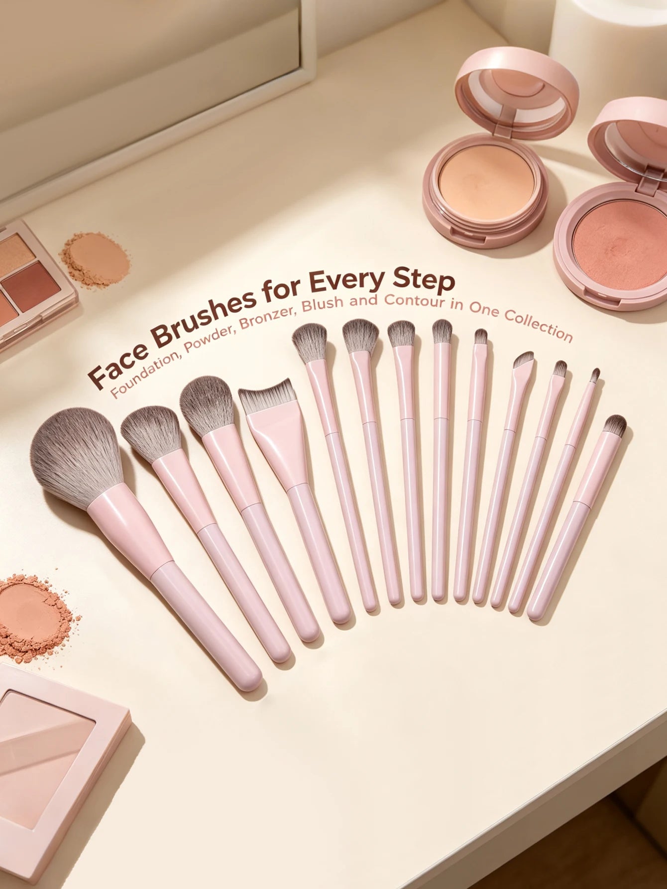 KOSSHOW Makeup Brush Set — Soft Synthetic Hair Beauty Tools, 17 Piece Kit