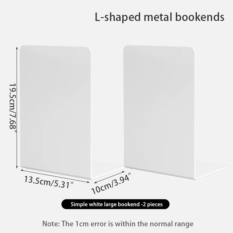 Metal Bookends — Heavy Duty Shelf Organizers for Home Office