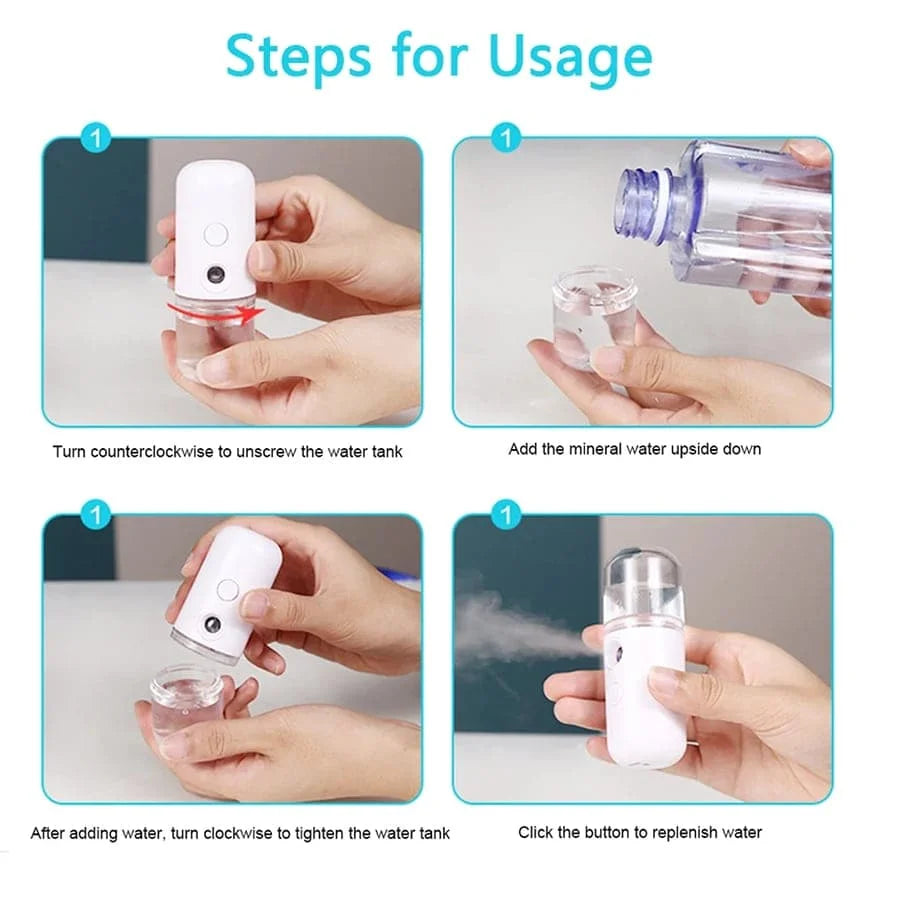AXH Mini Facial Steamer — Portable USB Moisturizing Skincare Tool