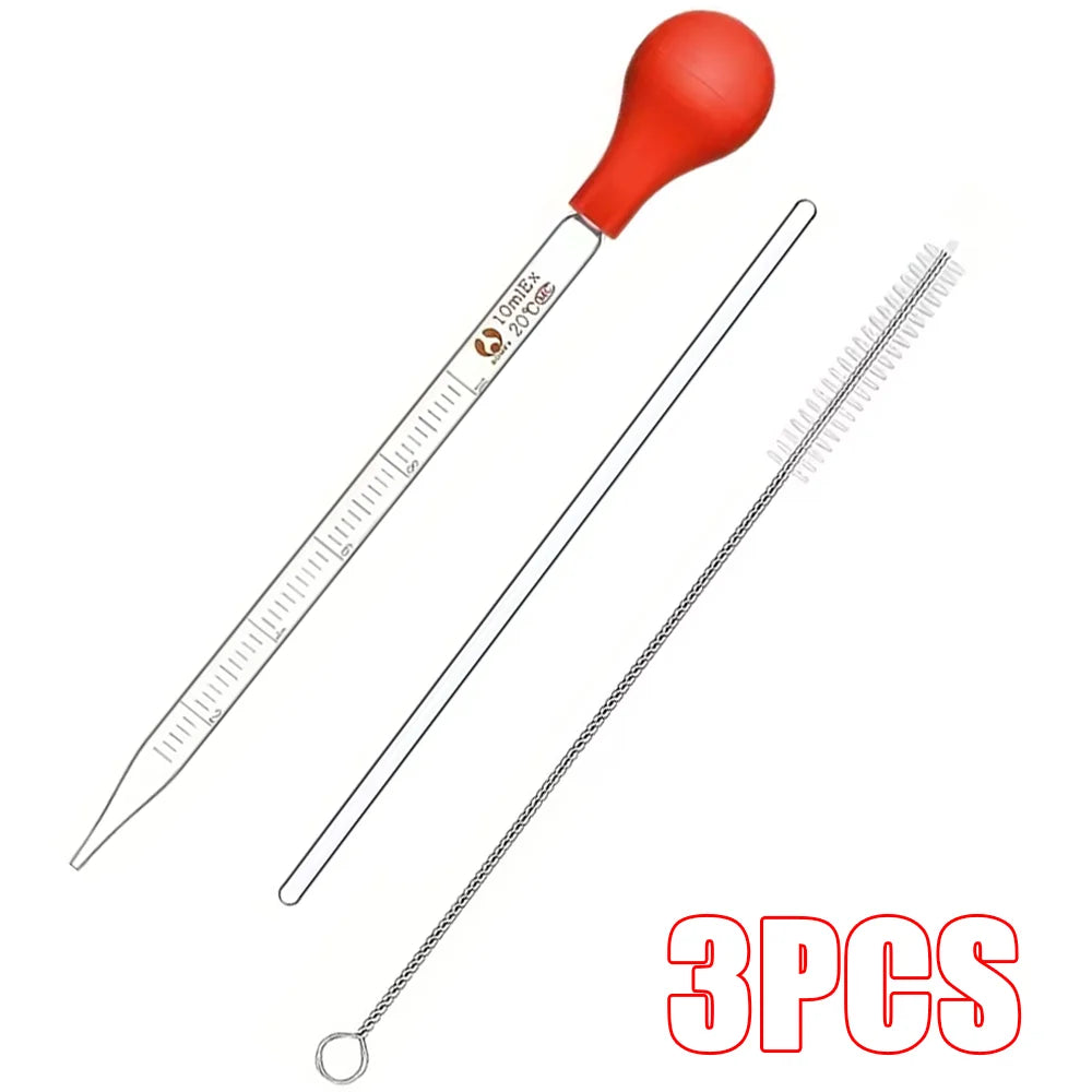 Graduated Glass Pipette Set — Precise Liquid Transfer Tool with Cleaning Brush