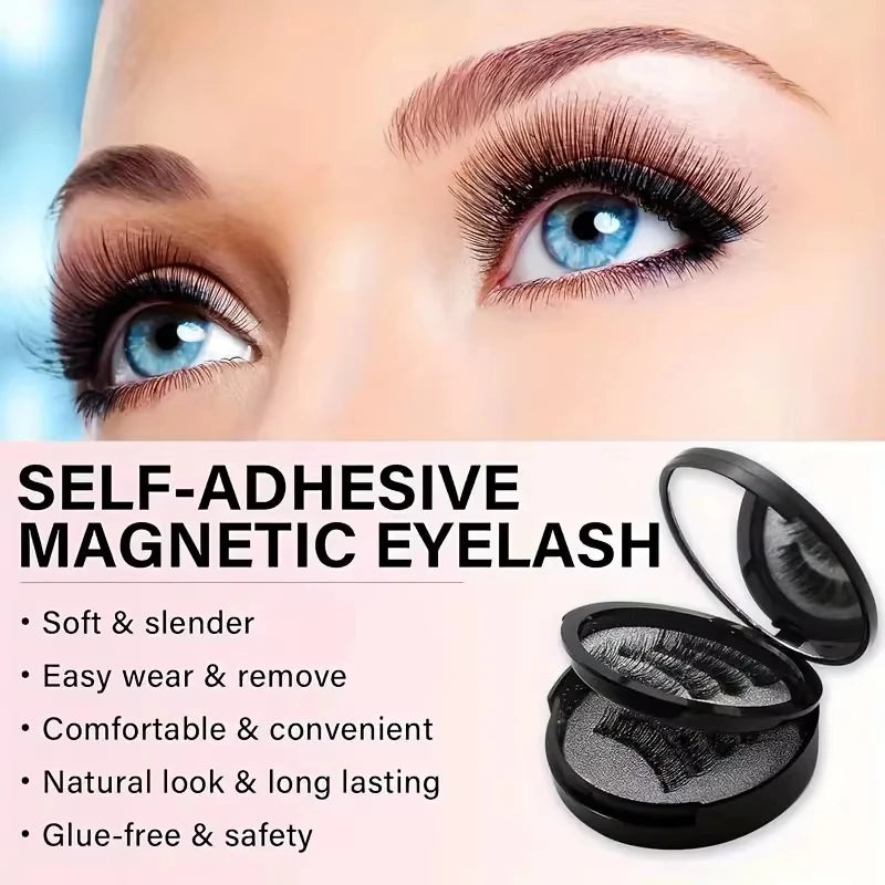 Magnetic False Eyelashes Set — Reusable 3D Lash Kit with Tweezers