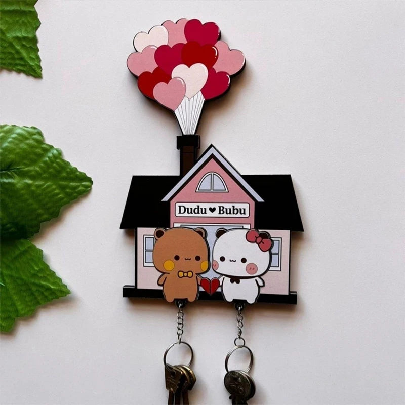 Cartoon Acrylic Key Holder — Decorative Wall Organizer & Fridge Magnet