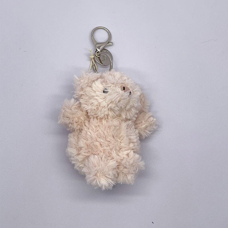 WANGYIXIN Plush Keychain Charm — Cute Marshmallow & Animal Backpack Accessory