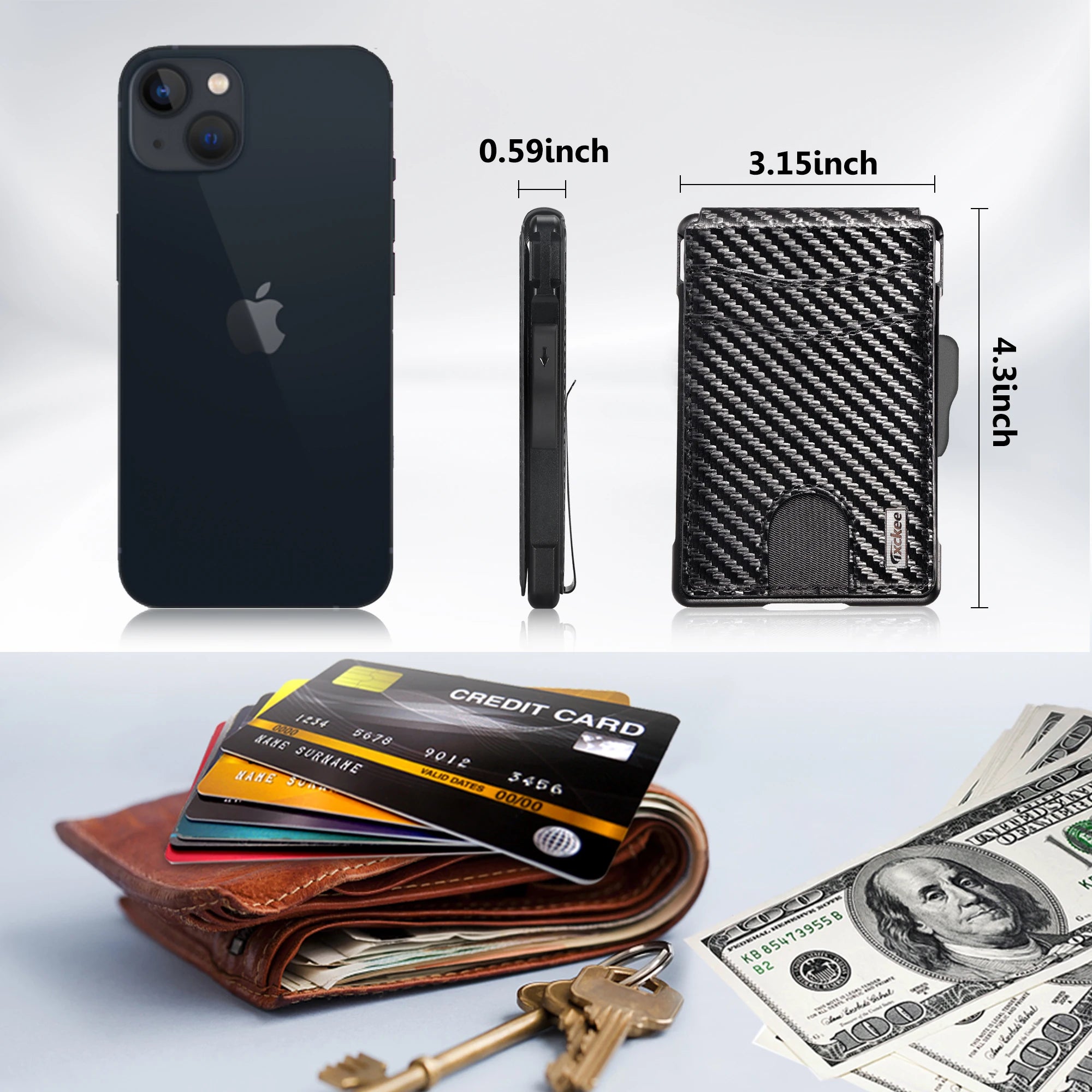 Minimalist Men's Wallet — Slim RFID Blocking Design with Money Clip
