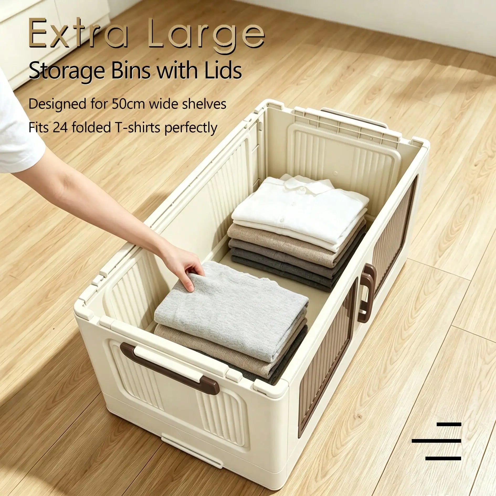 Foldable Stackable Storage Cabinet — Space Saving Organizer with Wheels