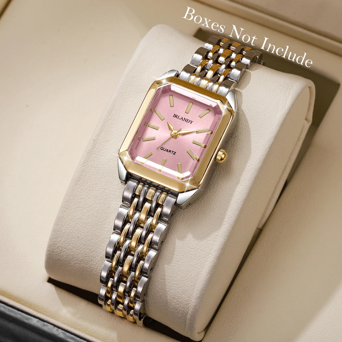 Women's Rectangle Quartz Watch — Elegant Steel Strap Wristwatch