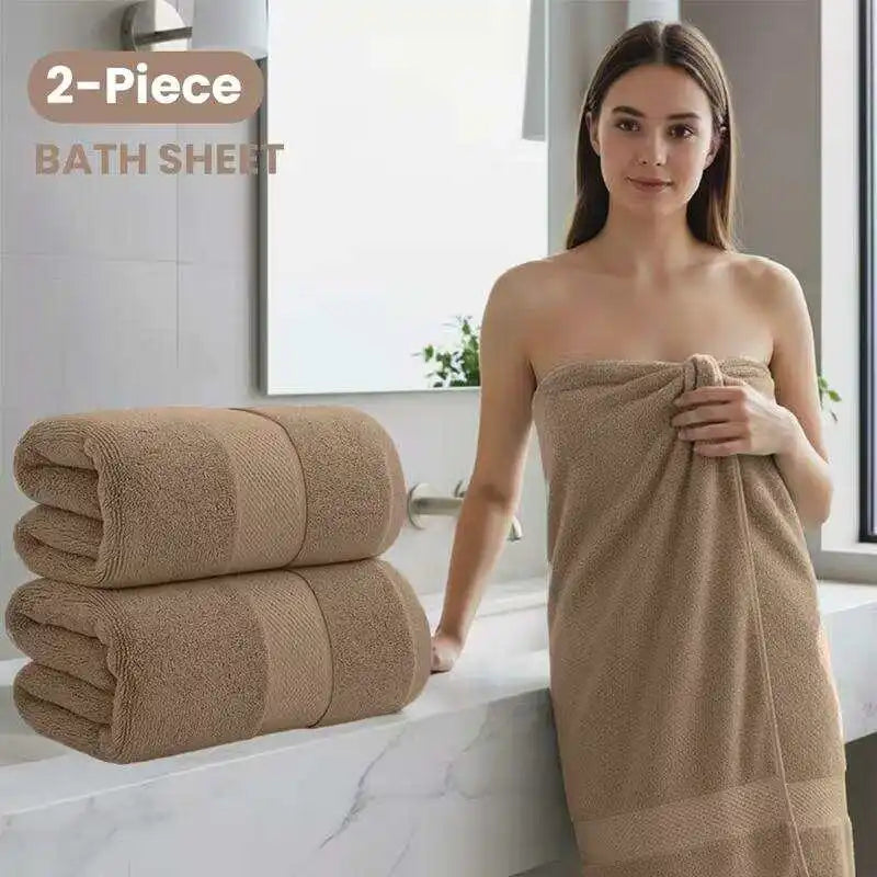 Oversized Cotton Bath Towel Set — Extra Large Absorbent Bath Sheets