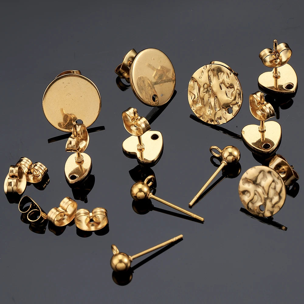 MINGXUAN Stainless Steel Earring Studs — DIY Jewelry Making Base Pins