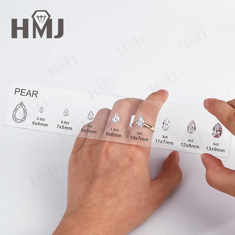 HMJ Gemstone Size Reference Chart — Cubic Zirconia Comparison Tool