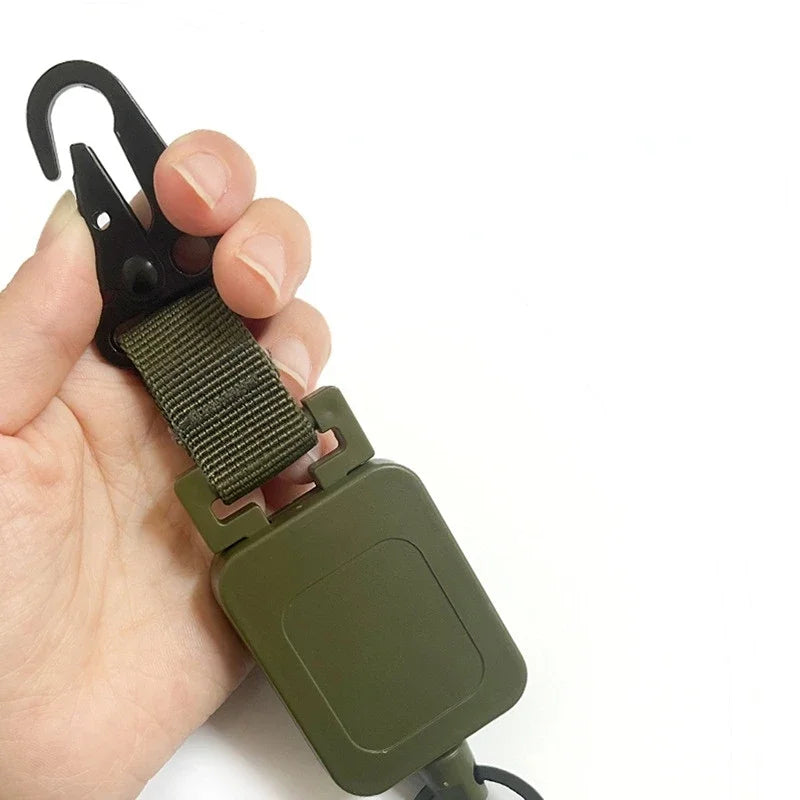 Retractable Badge Reel — Multi-Purpose Tactical Hook & Key Tether