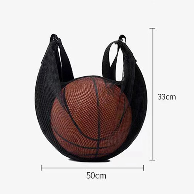 Mesh Sports Ball Carrying Bag — Breathable Storage with Zipper Pocket