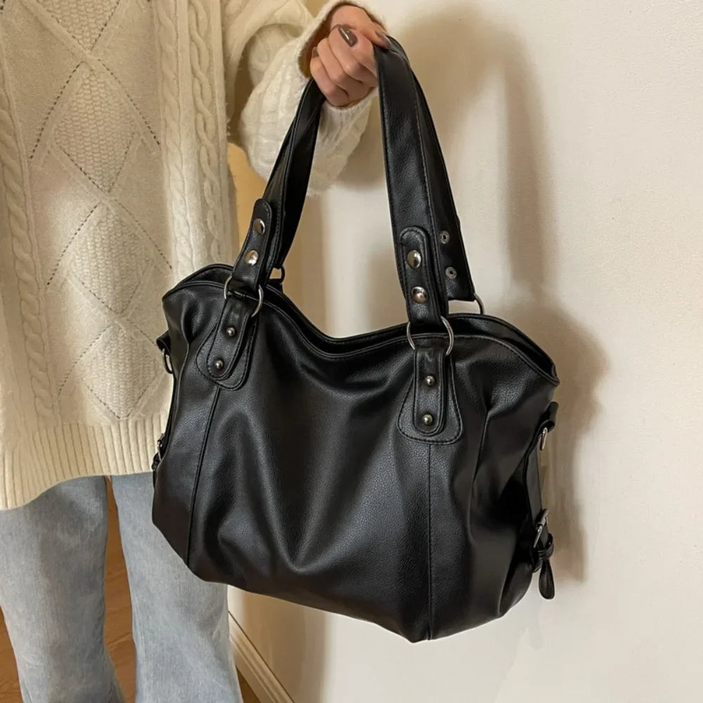 macroupta Large Capacity Hobo Handbag — Stylish Soft Leather Shoulder Tote