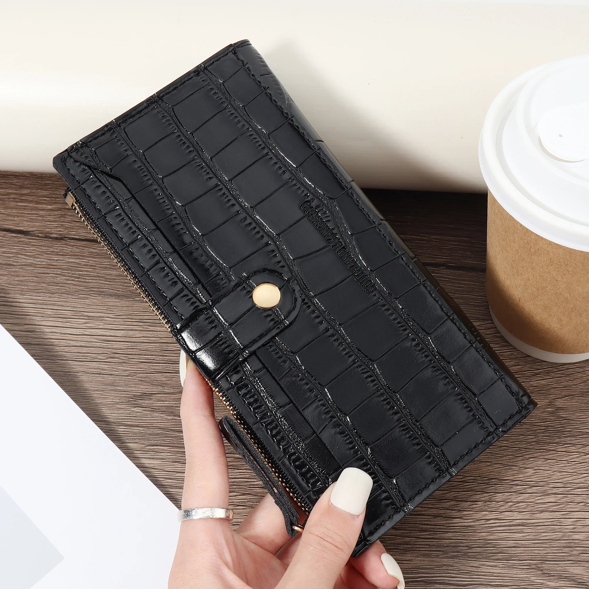 Women's Long Wallet Clutch — Multi-Slot Organizer with Phone Compartment