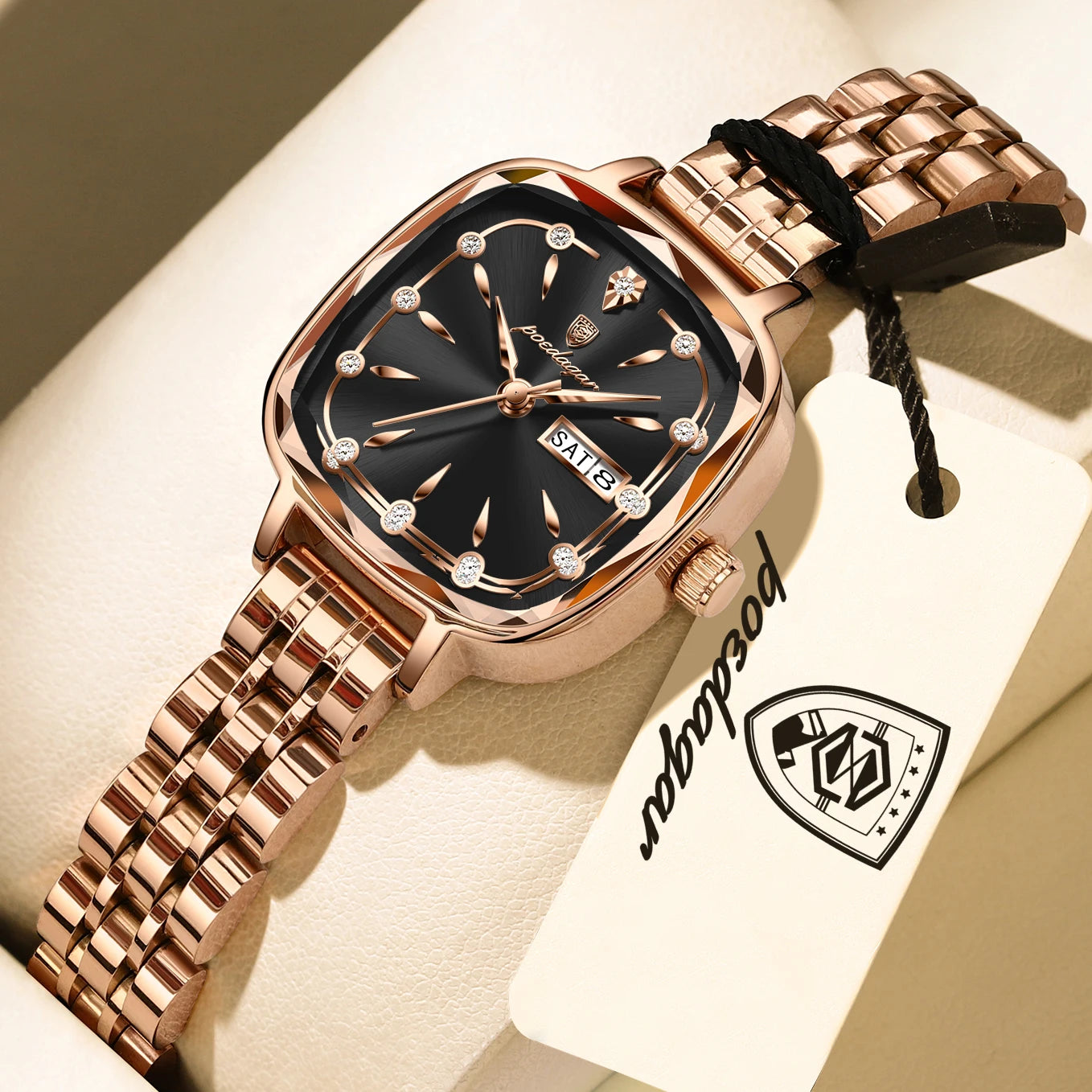 POEDAGAR Luxury Women's Watch — Elegant Stainless Steel Quartz Wristwatch