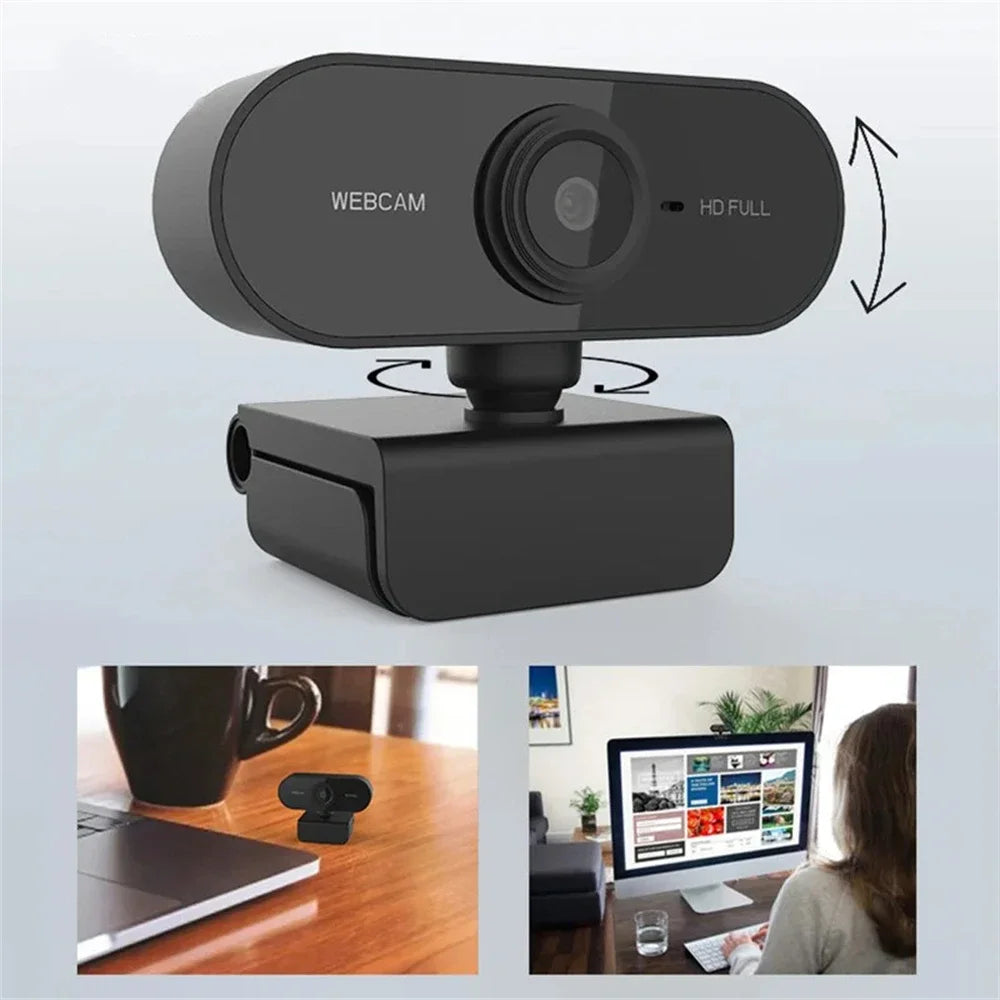 High Definition USB Webcam — Auto Focus Computer Camera with Microphone