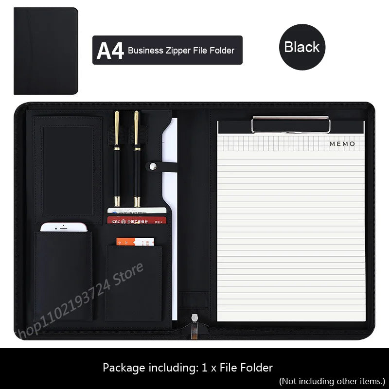 Folderix Multifunctional Leather Business Portfolio — A4 Document Organizer