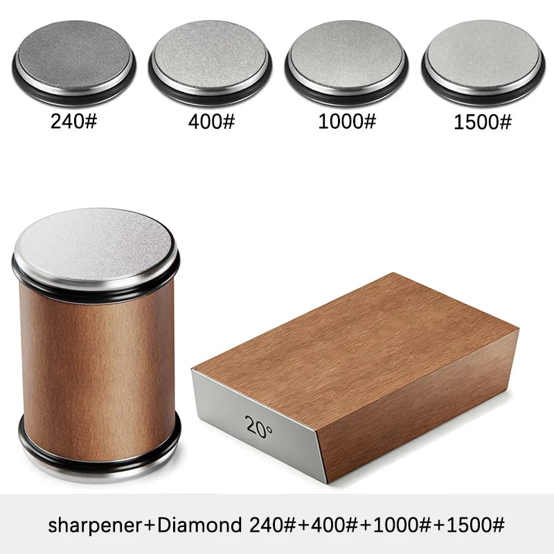 Niiruo Rolling Knife Sharpener — Double Sided Diamond Stone Roller