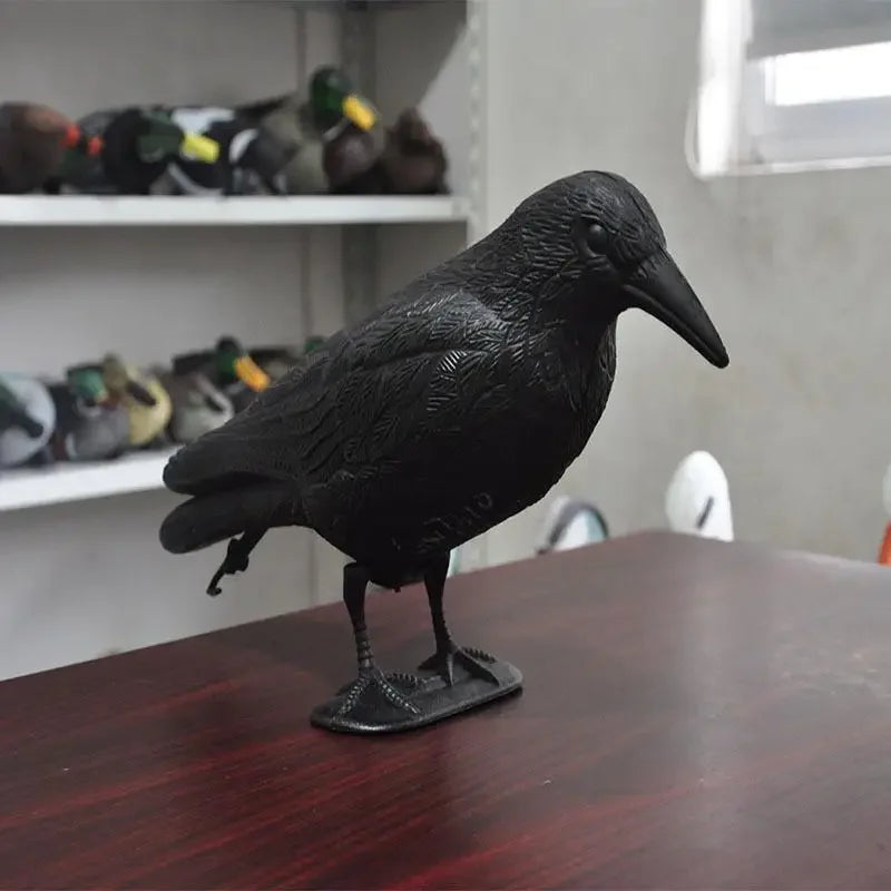 Realistic Black Crow Bird Repellent — Natural Pest Control for Gardens