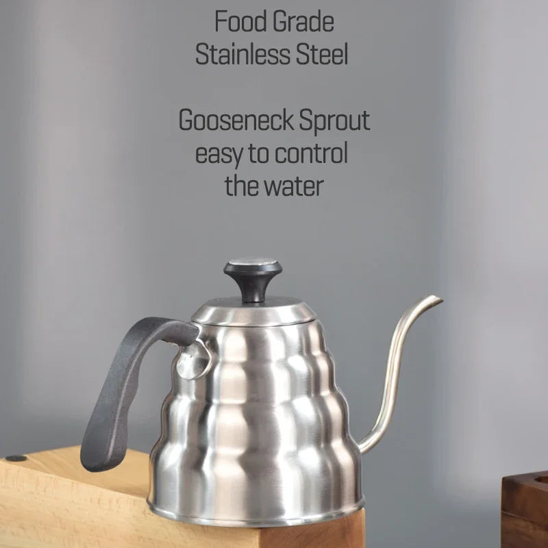 EAKOERS Stainless Steel Pour Over Coffee Kettle — Precision Drip Pot with Thermometer