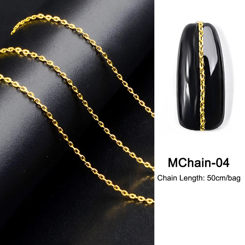 MagiBling Rhinestone Nail Chain — Shiny 3D Crystal Charms for DIY Manicure