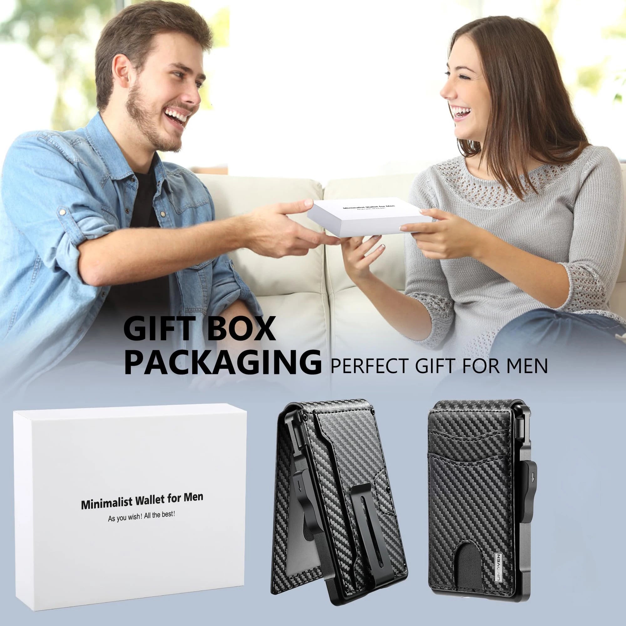 Minimalist Men's Wallet — Slim RFID Blocking Design with Money Clip