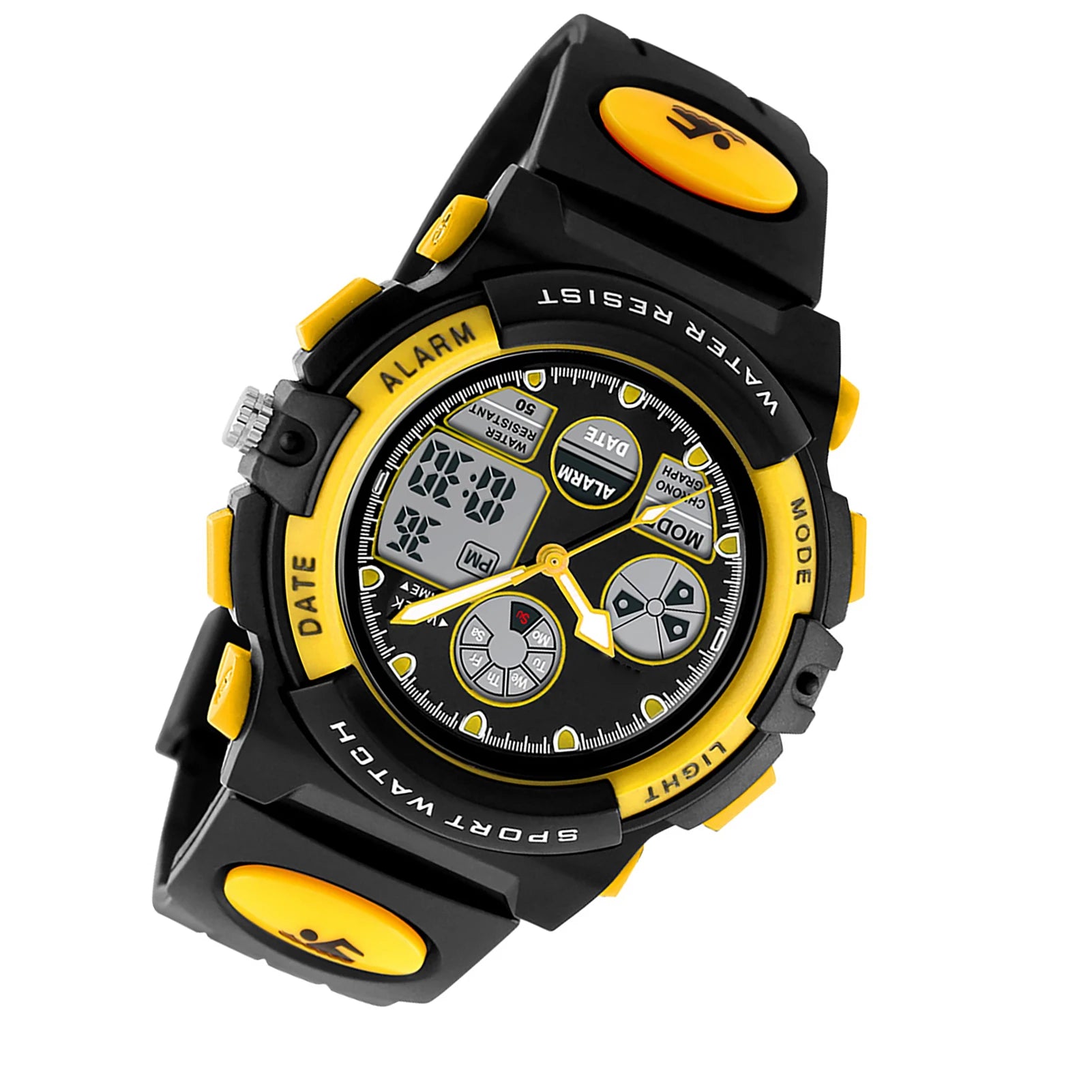 Digital Sports Watch for Kids — Waterproof Quartz Wristwatch with Alarm
