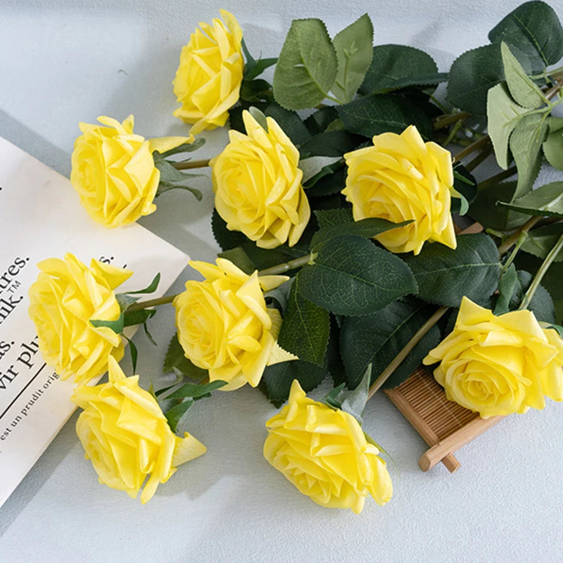 Artificial Latex Rose Flowers — Real Touch Floral Decor for Weddings