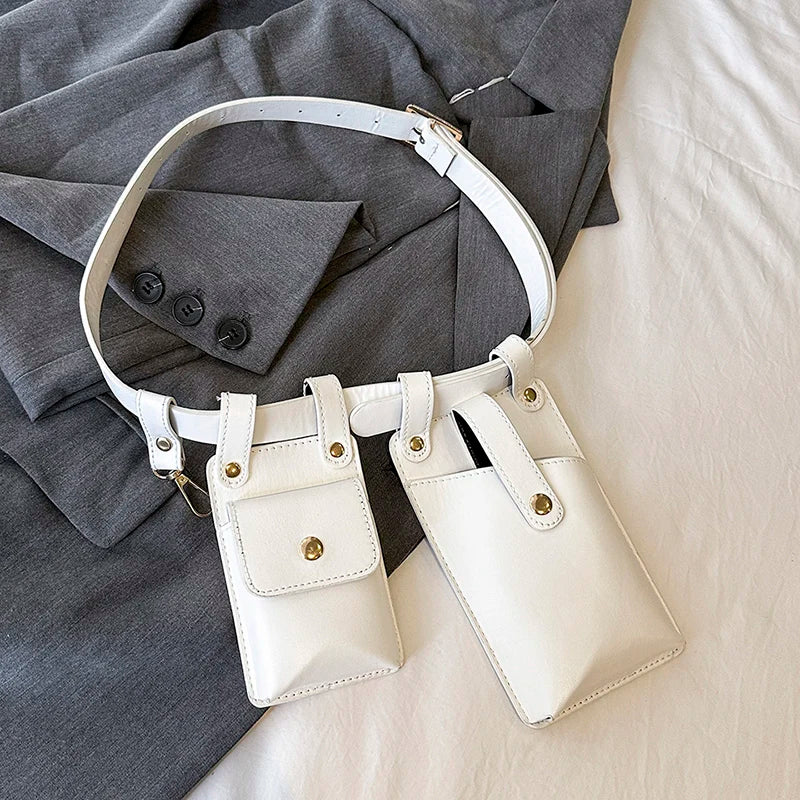 LXHYSJ Women's Leather Fanny Pack — Stylish Multi-Pocket Waist Bag