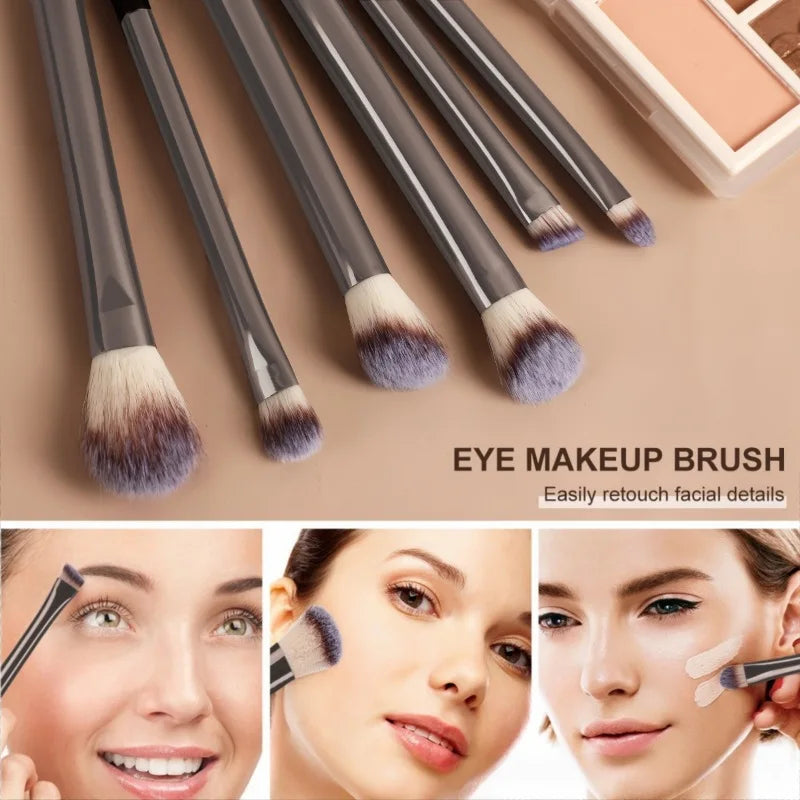 12-Piece Makeup Brush Set — Soft Wool Fiber Brushes with Silver Handles