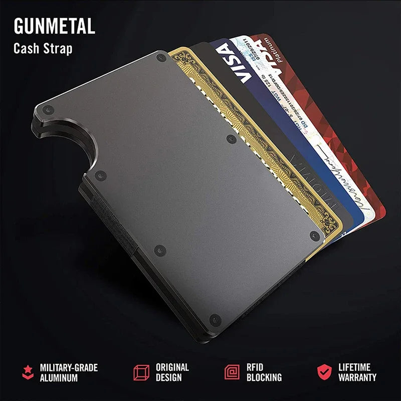 Slim Metal RFID Card Holder — Minimalist Aluminum Alloy Wallet