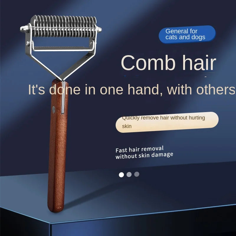 Self-Cleaning Pet Grooming Brush — Stainless Steel Hair Remover for Dogs & Cats