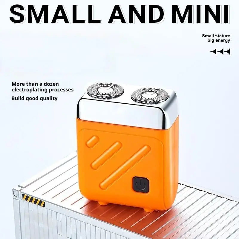 Portable Mini Electric Razor — Dual Ring Rotary Shaver for Men