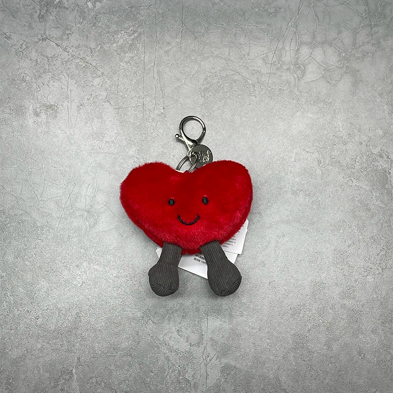 Assorted Plush Keychain Charm — Cute Animal & Food Backpack Accessory