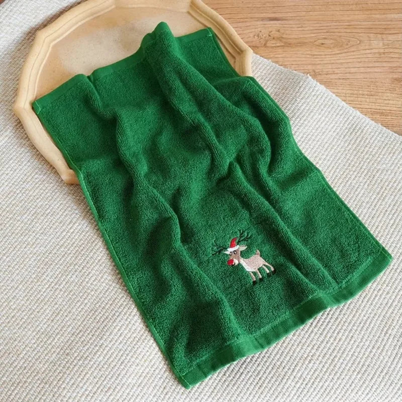 Christmas Santa Claus Hand Towels — Soft Absorbent Cotton Set