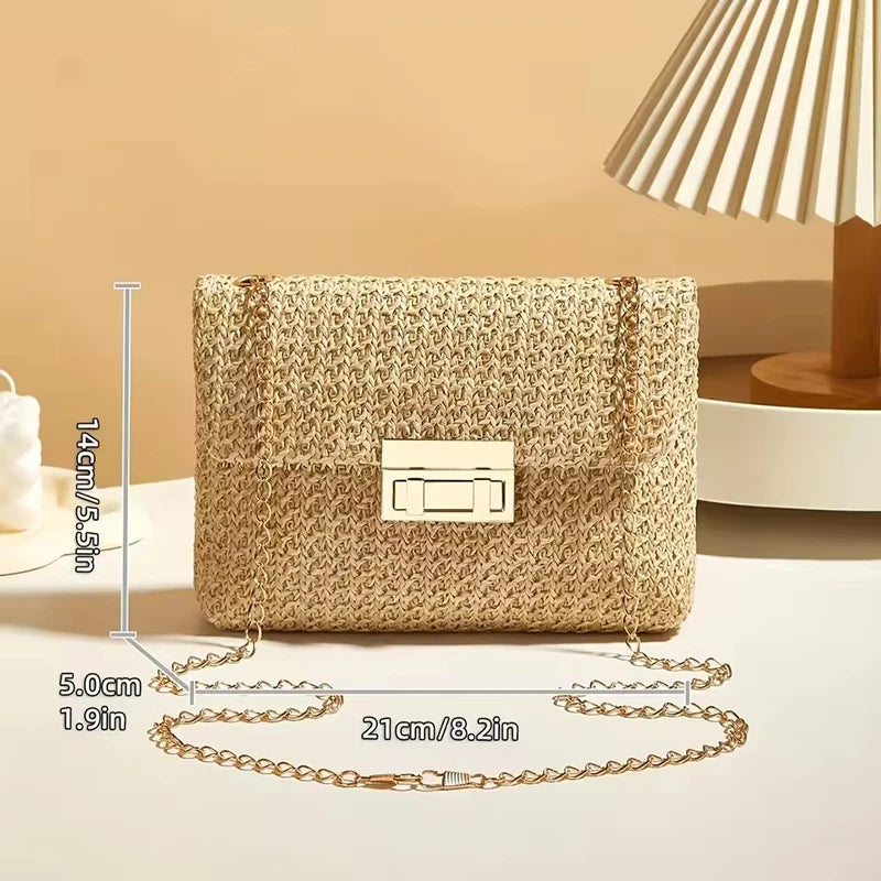 Yogodlns Straw Crossbody Bag — Stylish Bohemian Shoulder Bag for Banquets