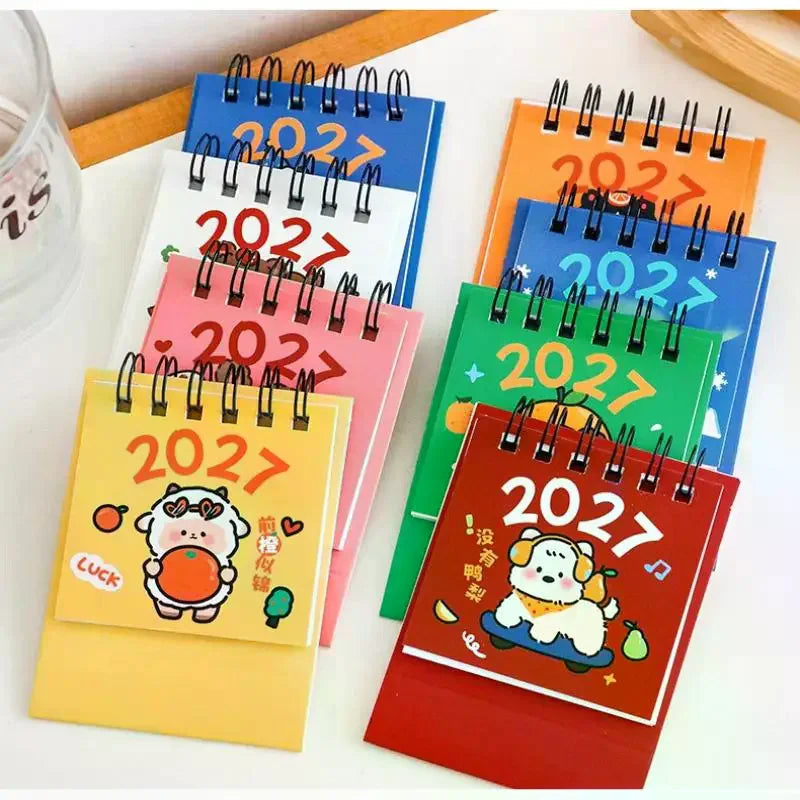 2027 Mini Desk Calendar — Portable Daily Planner for Home and Office