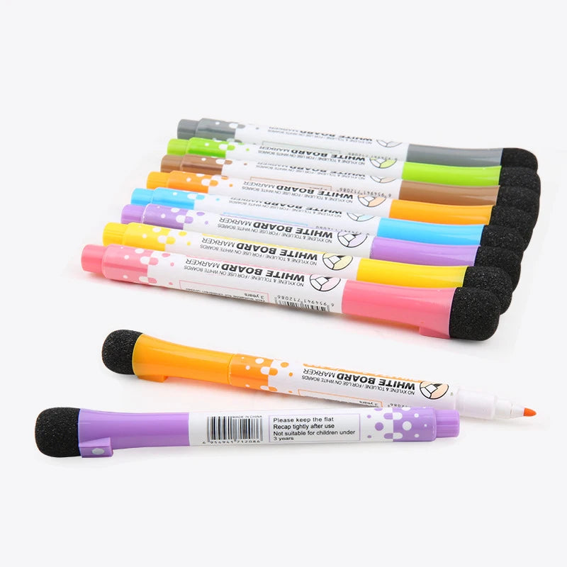 lqcrwoc Magnetic Whiteboard Markers — Erasable Dry Erase Pens for School & Home