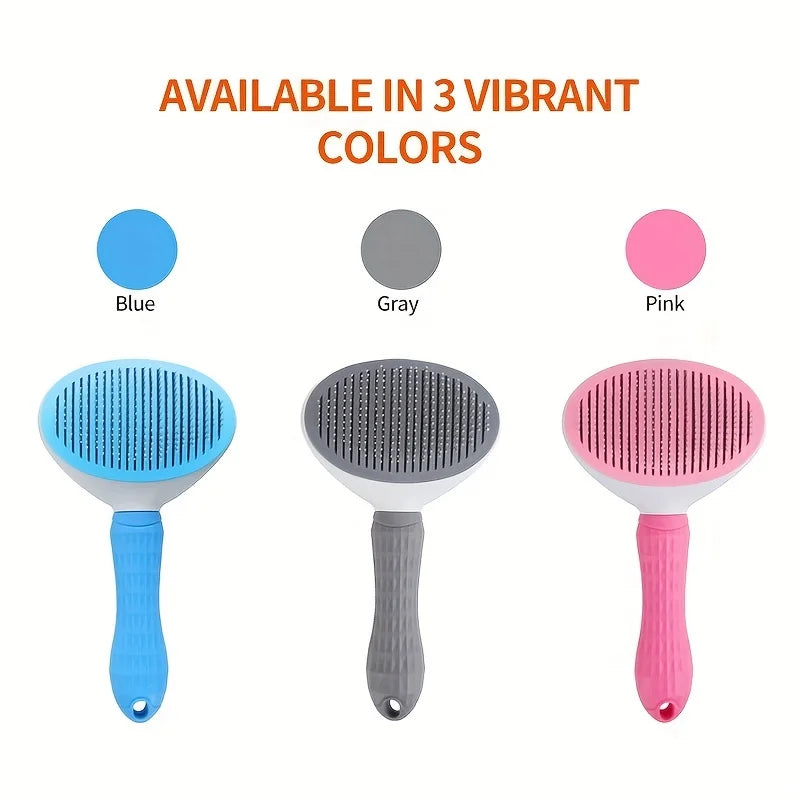 One-Click Pet Hair Removal Comb — Effortless Grooming Slicker Brush