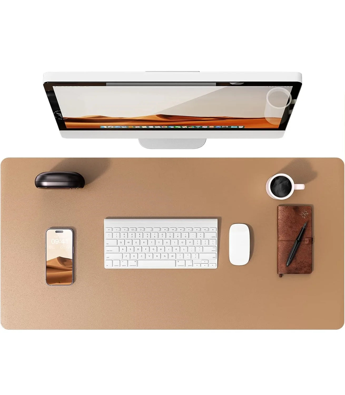 YSAGi Leather Desk Mat — Large Waterproof Mouse Pad & Desk Protector