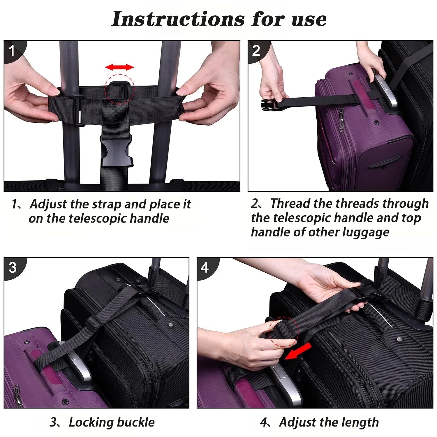 Adjustable Luggage Strap Connector — Durable Nylon T-Shaped Tie Down